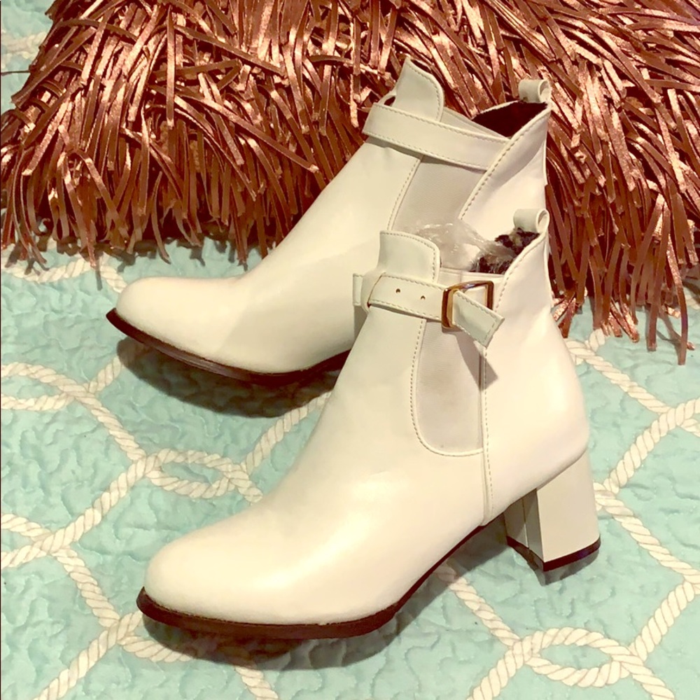 White short boots